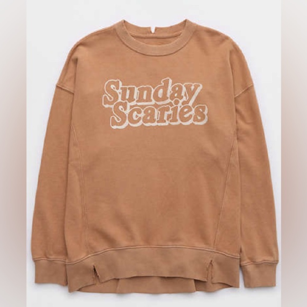Aerie Sunday Scaries The Chill Crew Sweatshirt Medium Halloween Spooky